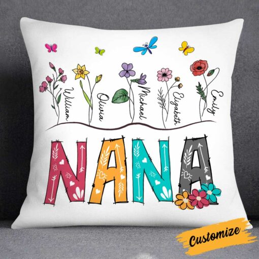 Personalized Mom Grandma Pillow