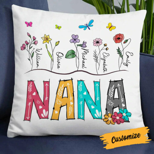 Personalized Mom Grandma Pillow