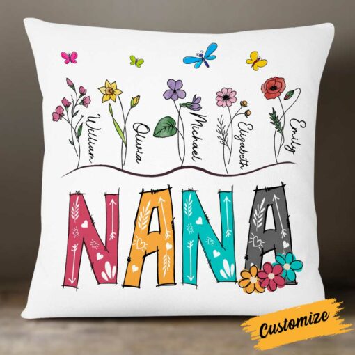 Personalized Mom Grandma Pillow