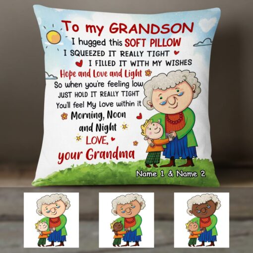 Personalized Mom Grandma Son Grandson Pillow