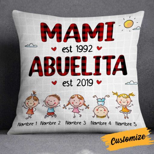 Personalized Mom Grandma Spanish Madre Abuela Pillow