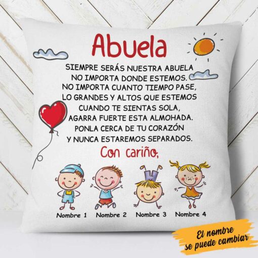 Personalized Mom Grandma Spanish Mam� Abuela Canvas Pillow