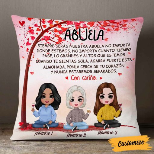 Personalized Mom Grandma Spanish Pillow