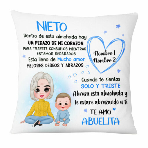 Personalized Mom Grandma Spanish To Daughter Granddaughter Son Grandson Hug This Pillow