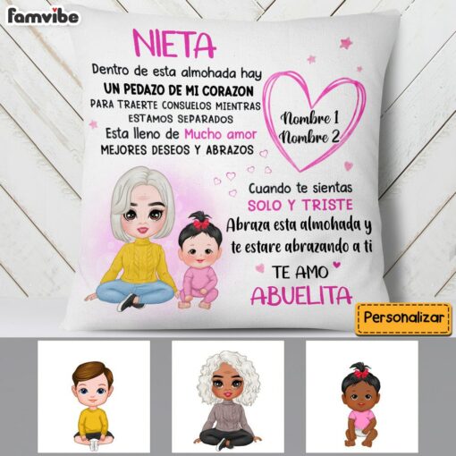 Personalized Mom Grandma Spanish To Daughter Granddaughter Son Grandson Hug This Pillow