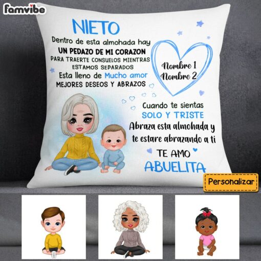 Personalized Mom Grandma Spanish To Daughter Granddaughter Son Grandson Hug This Pillow