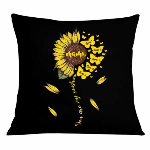 Personalized Mom Grandma Sunflower Pillow