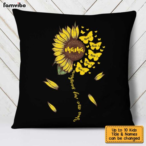 Personalized Mom Grandma Sunflower Pillow