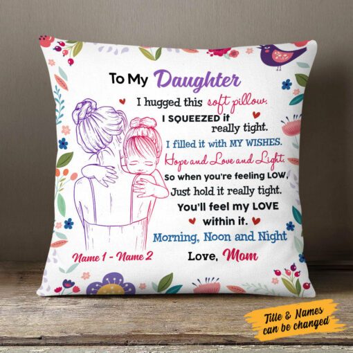 Personalized Mom Grandma To Daughter Hug Pillow