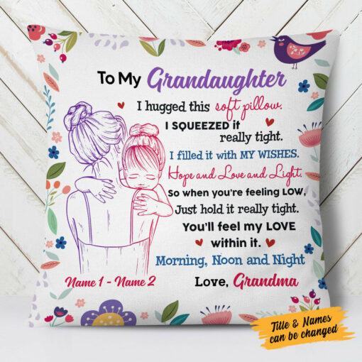 Personalized Mom Grandma To Daughter Hug Pillow