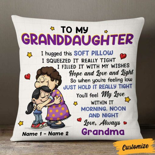 Personalized Mom Grandma To Granddaughter Pillow