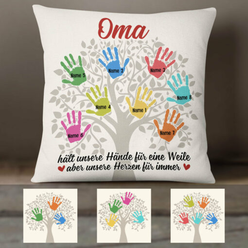 Personalized Mom Grandma Tree German Mama Oma Pillow