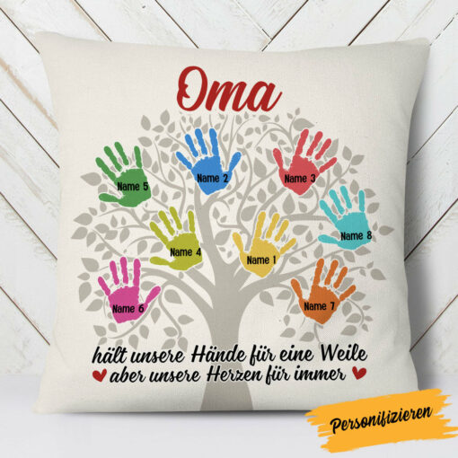 Personalized Mom Grandma Tree German Mama Oma Pillow