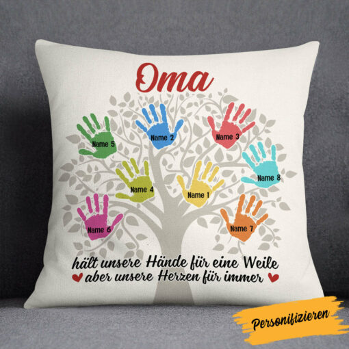 Personalized Mom Grandma Tree German Mama Oma Pillow