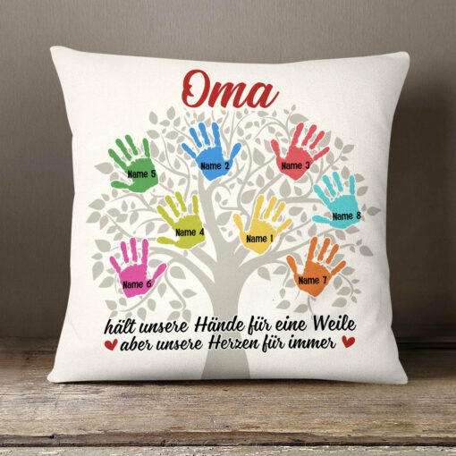 Personalized Mom Grandma Tree German Mama Oma Pillow