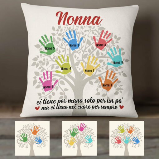 Personalized Mom Grandma Tree Italian Mamma Nonna Pillow