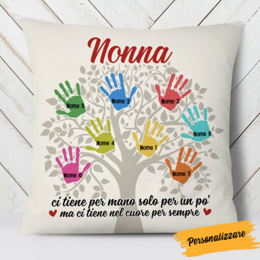 Personalized Mom Grandma Tree Italian Mamma Nonna Pillow