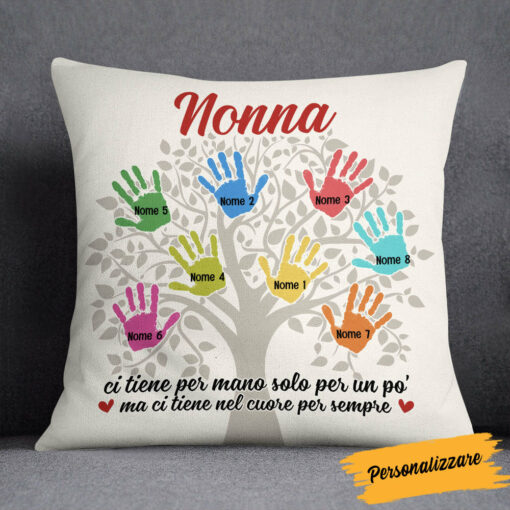 Personalized Mom Grandma Tree Italian Mamma Nonna Pillow