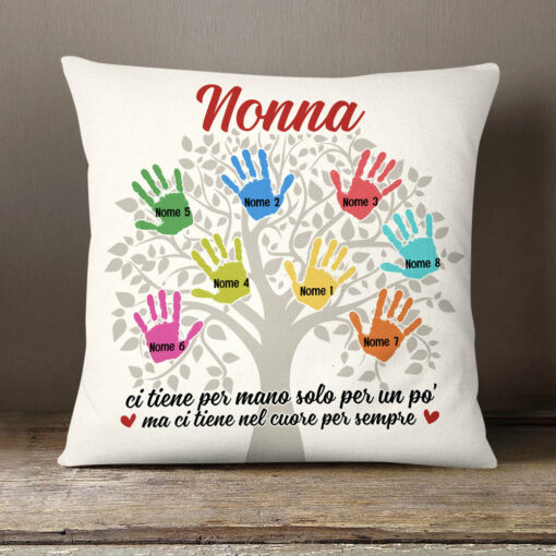 Personalized Mom Grandma Tree Italian Mamma Nonna Pillow