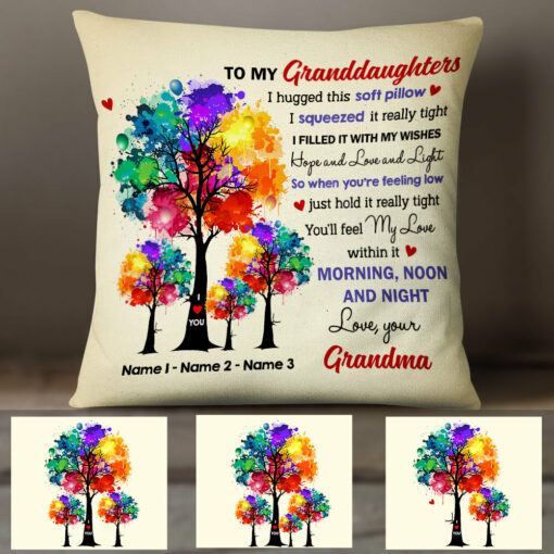 Personalized Mom Grandma Tree Love Pillow