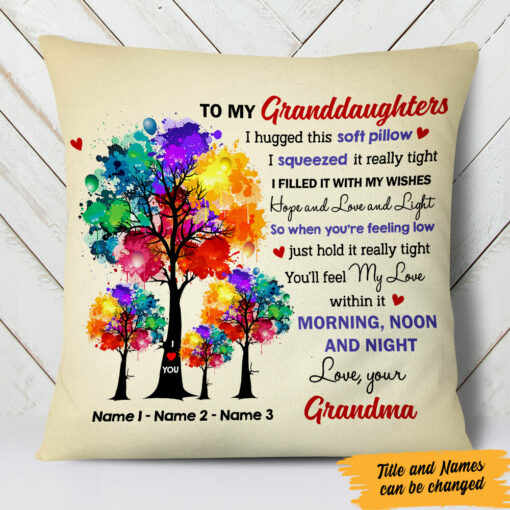 Personalized Mom Grandma Tree Love Pillow