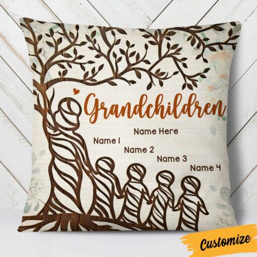 Personalized Mom Grandma Tree Pillow