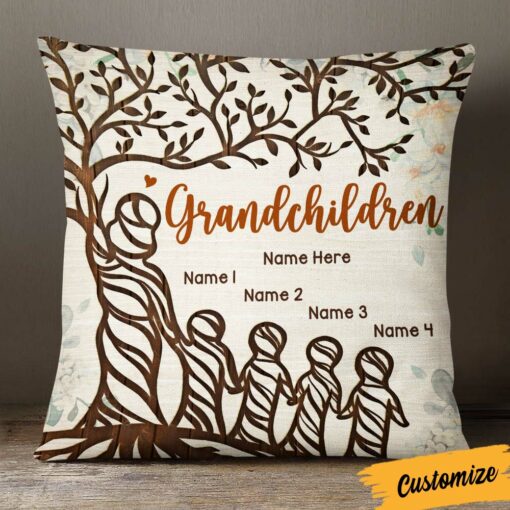 Personalized Mom Grandma Tree Pillow