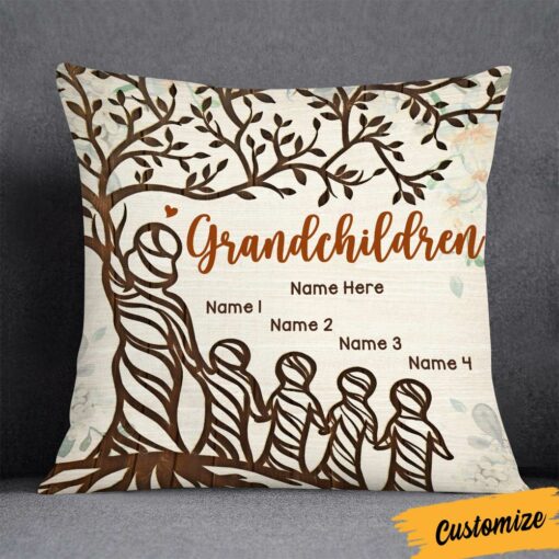 Personalized Mom Grandma Tree Pillow