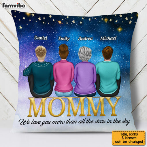 Personalized Mom Grandma We Love You Pillow