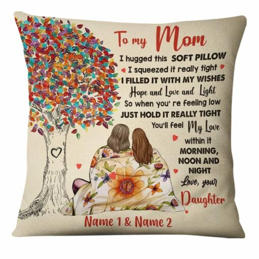 Personalized Mom Hug This Tree Pillow