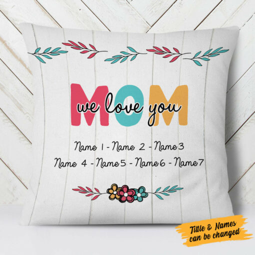 Personalized Mom I Love You Pillow