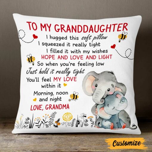 Personalized Mom To My Daughter Elephant Pillow