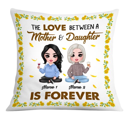 Personalized Mother Daughter Love Sunflower Pillow