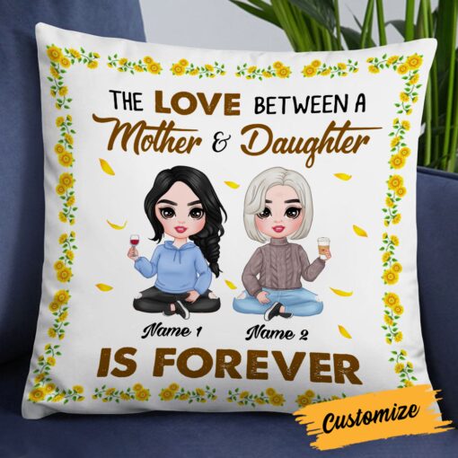 Personalized Mother Daughter Love Sunflower Pillow