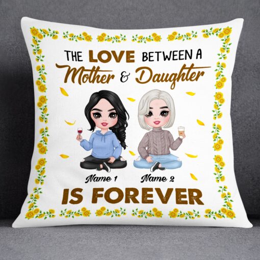 Personalized Mother Daughter Love Sunflower Pillow