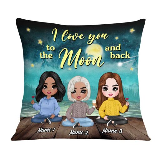 Personalized Mother Daughter Love To The Moon Pillow