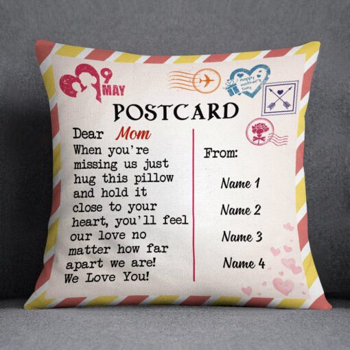 Personalized Mother Day Love Postcard Pillow