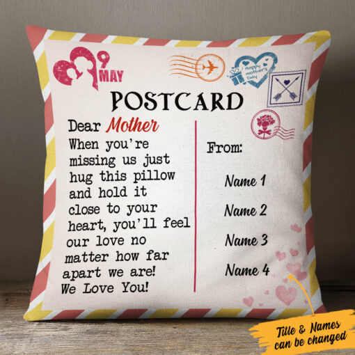 Personalized Mother Day Love Postcard Pillow