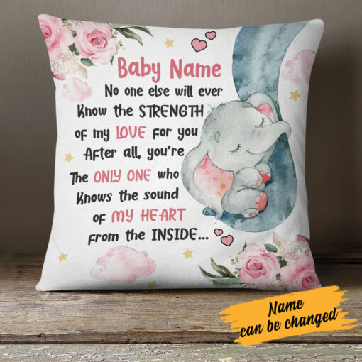 Personalized Mother Elephant My Love For You Pillow