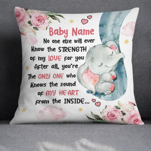 Personalized Mother Elephant My Love For You Pillow