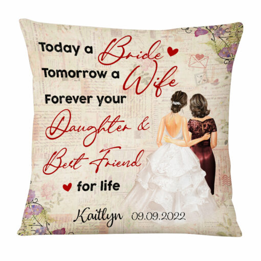 Personalized Mother Of The Bride Wedding Pillow