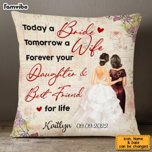 Personalized Mother Of The Bride Wedding Pillow