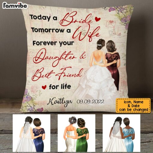 Personalized Mother Of The Bride Wedding Pillow