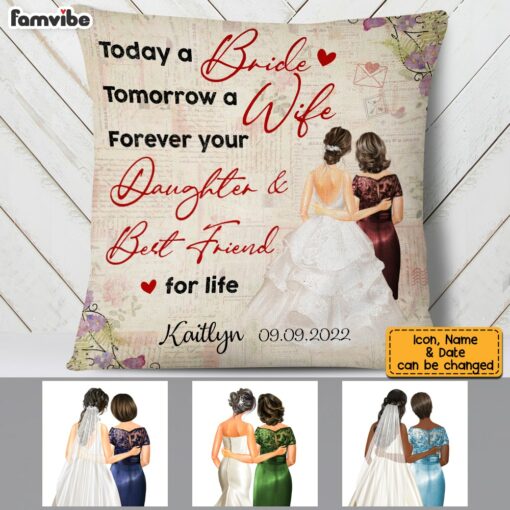 Personalized Mother Of The Bride Wedding Pillow