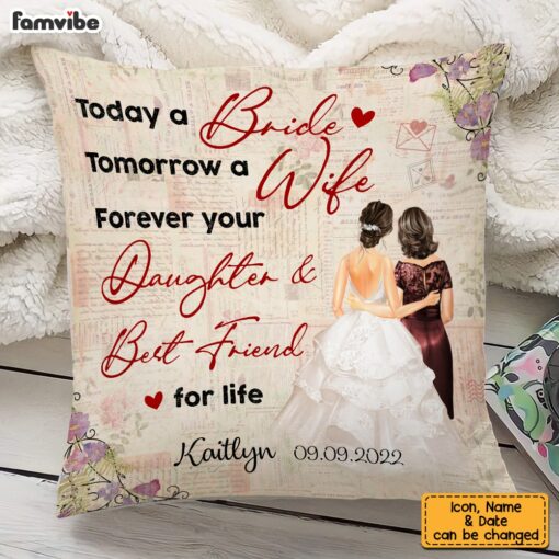 Personalized Mother Of The Bride Wedding Pillow