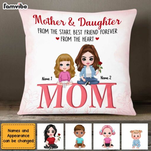 Personalized Mother’s Day Mom And Daughter Pillow