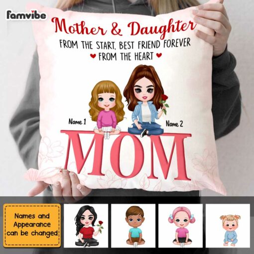 Personalized Mother’s Day Mom And Daughter Pillow