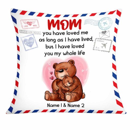 Personalized Mother’s Day Mom Grandma Bear Pillow