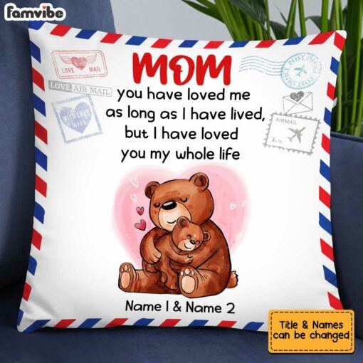 Personalized Mother’s Day Mom Grandma Bear Pillow