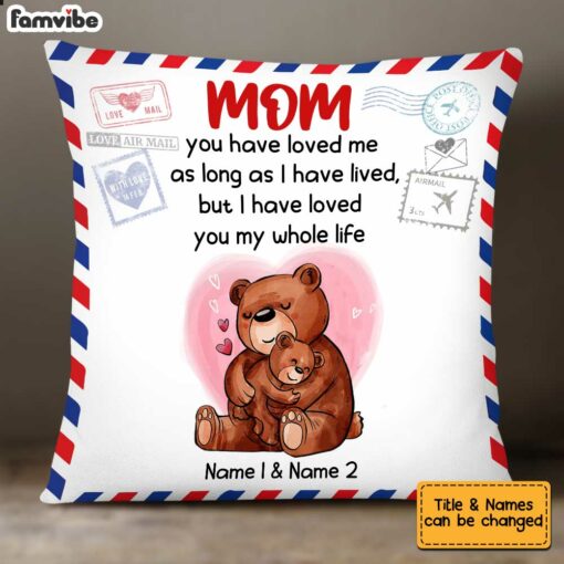 Personalized Mother’s Day Mom Grandma Bear Pillow